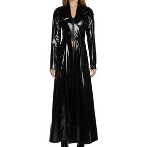 Free Your Mind Black Vinyl Coat, Floor Length, Halloween/Rave, Dolls Kill, Large